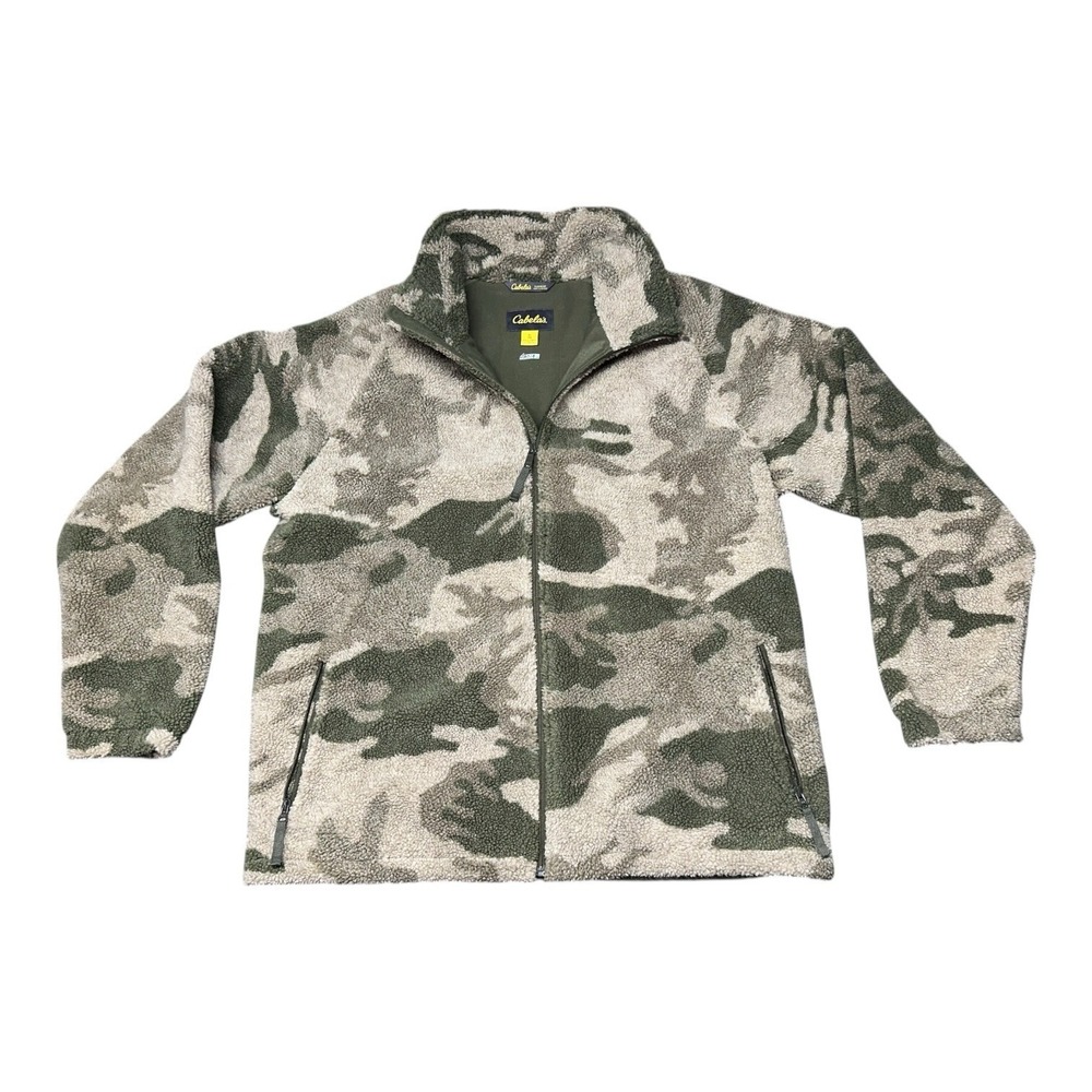 Cabela's Berber Fleece 4most Windshear Hunting Jacket Camo XL‎ Full Zip